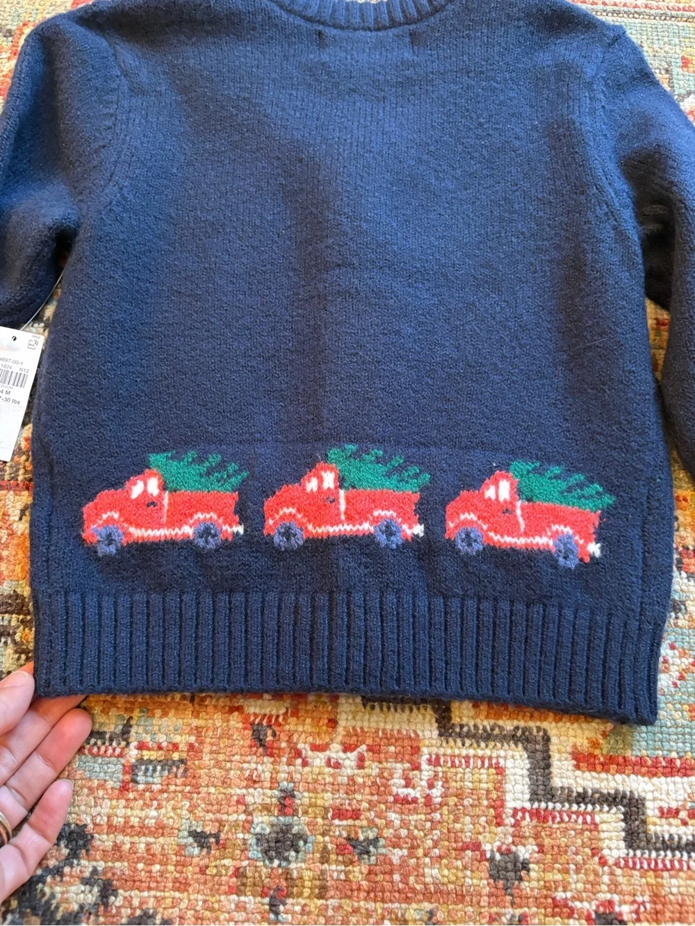 NEW | Navy Button-Front Cardigan with Red Truck | PineTree | Old Navy | 18-24M